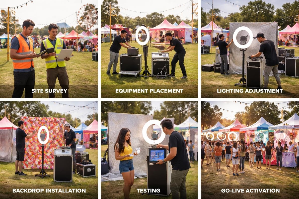 Festival booth setup workflow