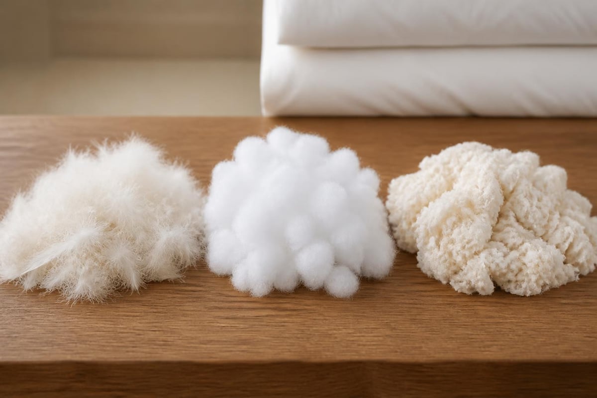 Different bedding fill types comparison