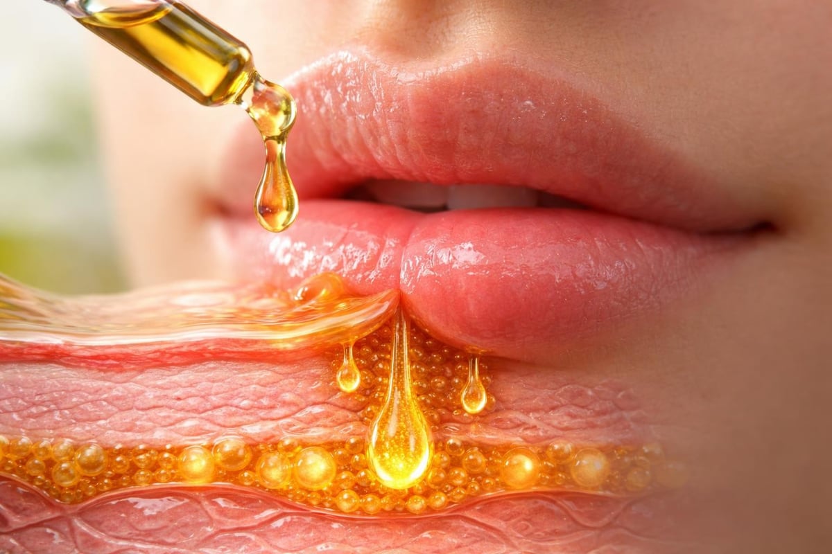 How lip oil works on dry lips