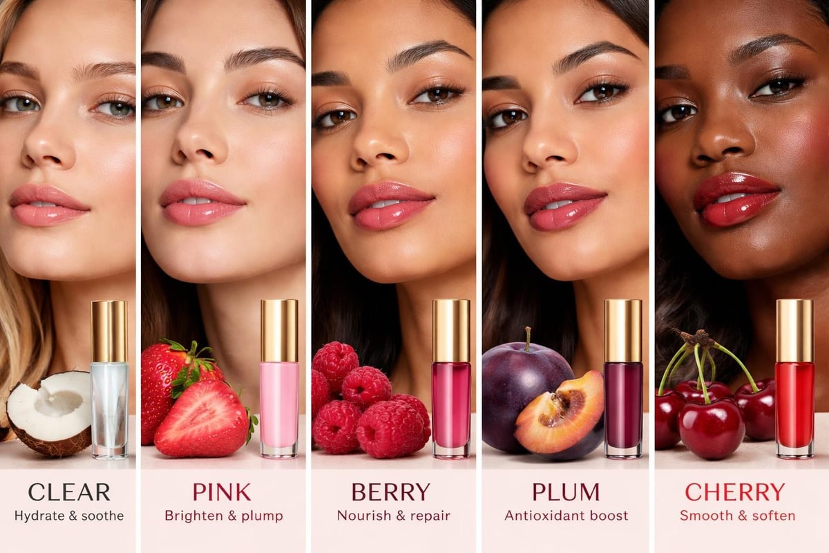 Lip oil shade comparison