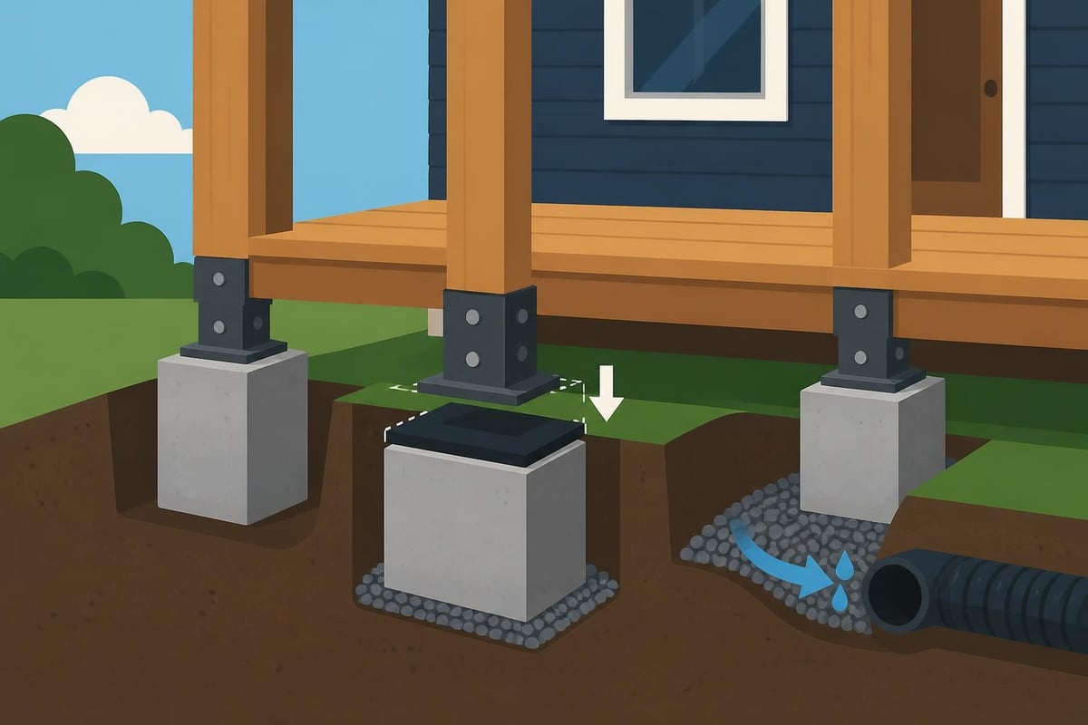 Timber porch foundation details