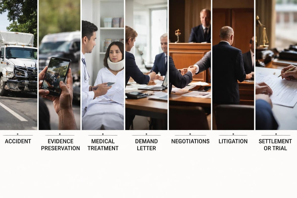 Truck accident case timeline