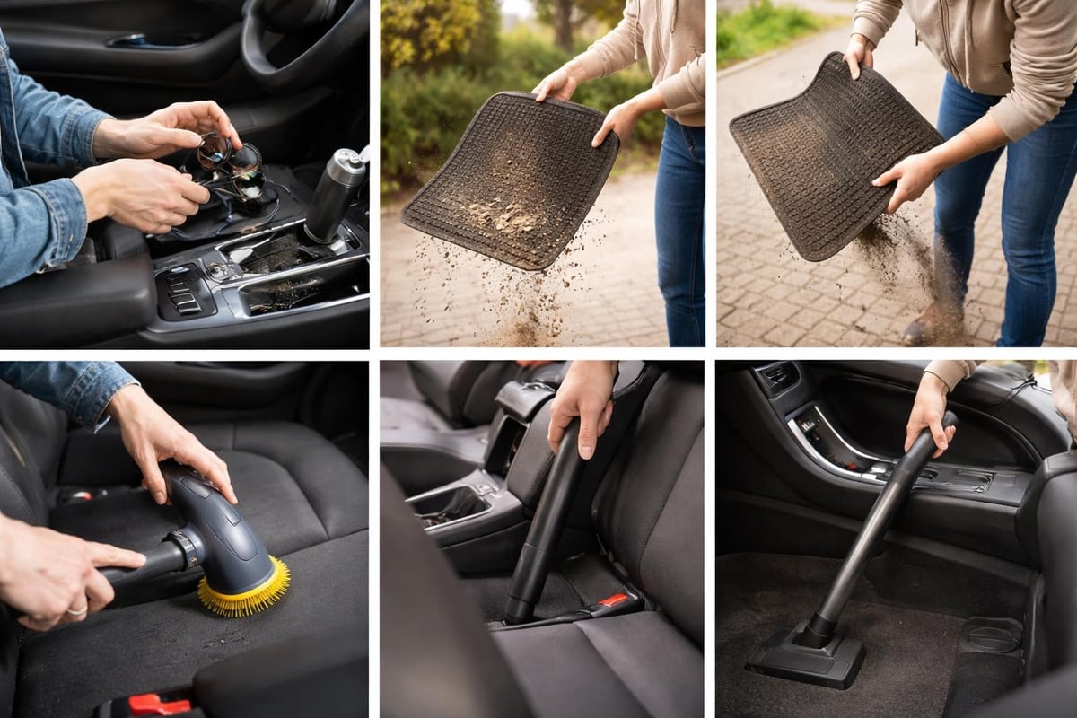 Systematic car cleaning workflow