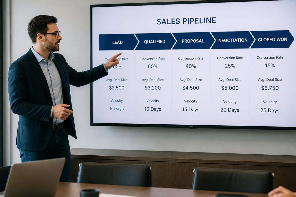 Sales pipeline stages and metrics