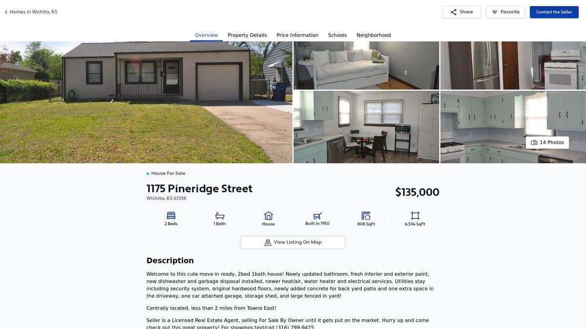 7 Best Homes in Wichita KS to Buy in 2026 - 1175 Pineridge Street – Affordable Starter Home