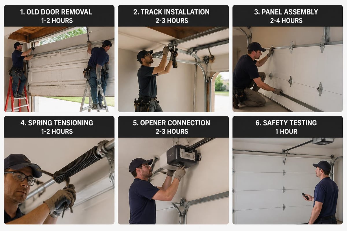 Garage door installation process steps