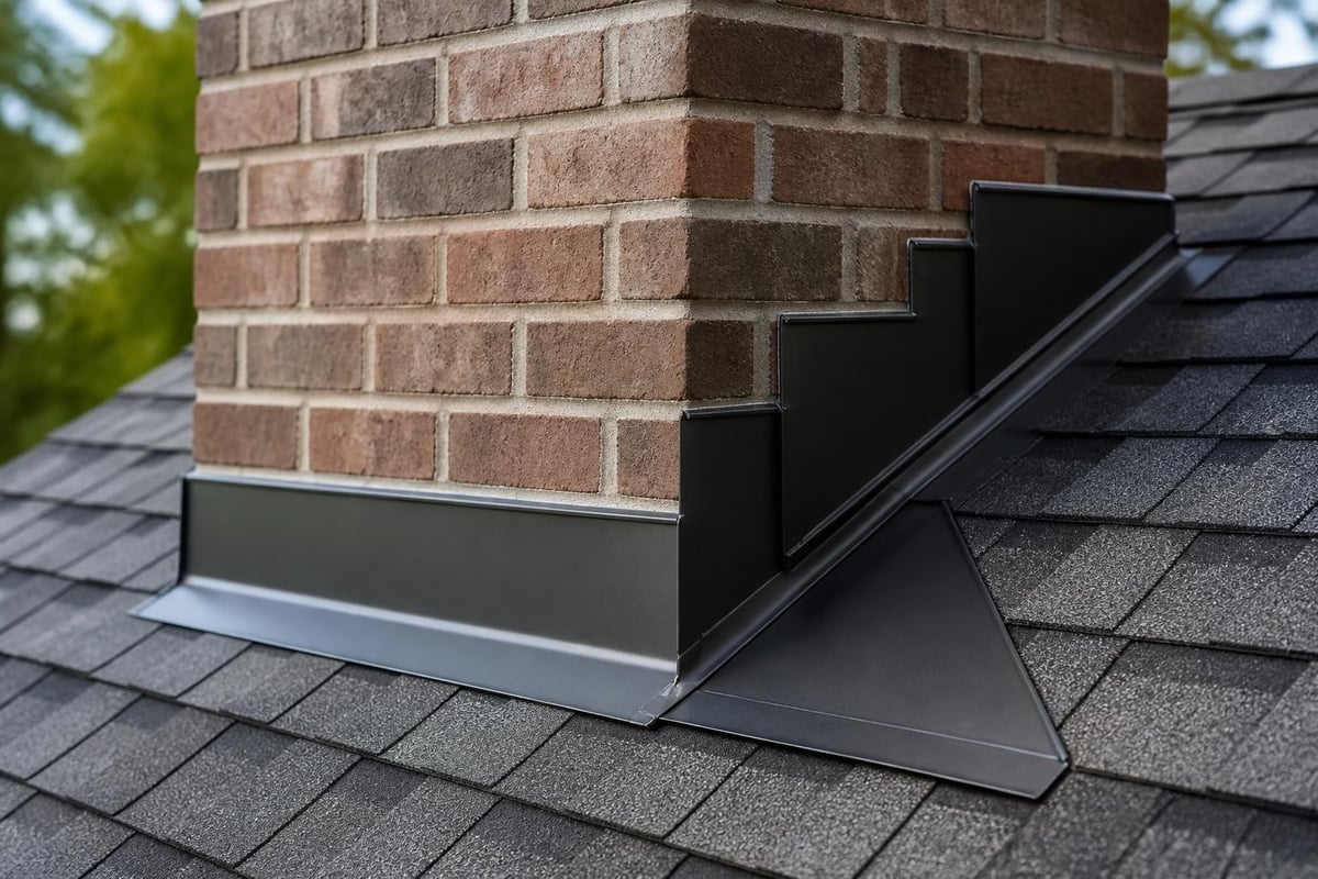 Chimney flashing components diagram