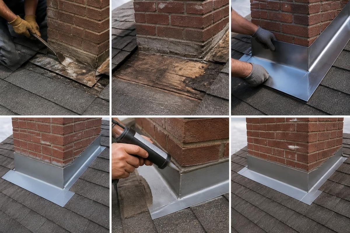 Flashing repair process steps