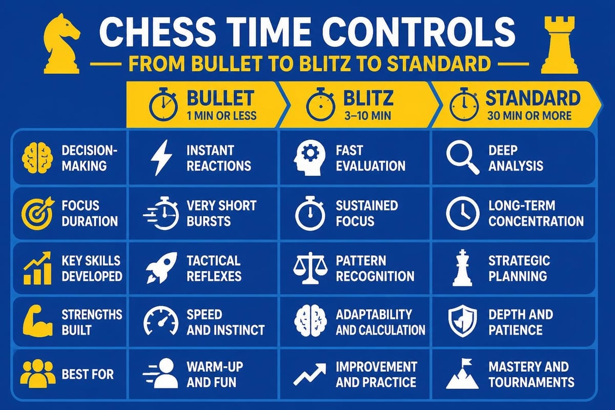 Different chess time control formats