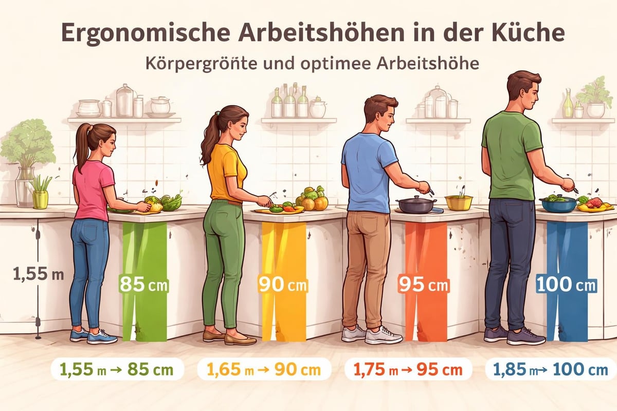 Körpergrößen und Arbeitshöhen