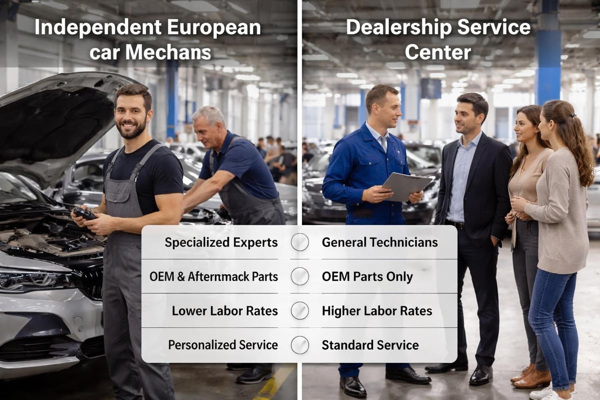 Independent versus dealership service