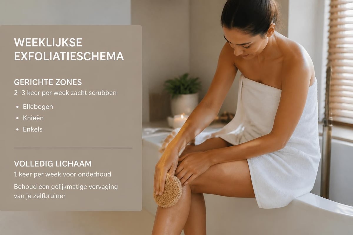 Exfoliatie planning voor zelfbruiner