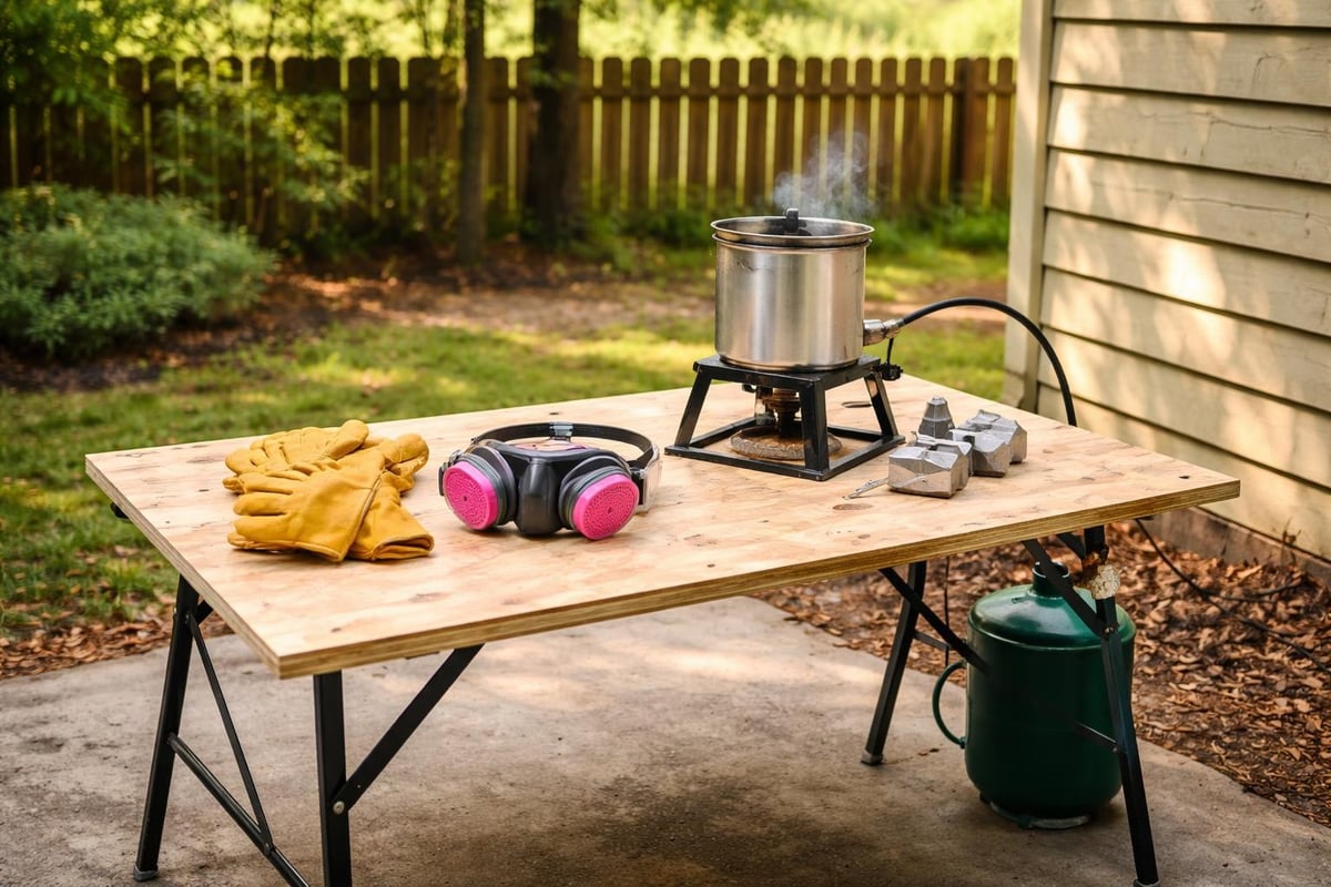 Lead casting safety setup