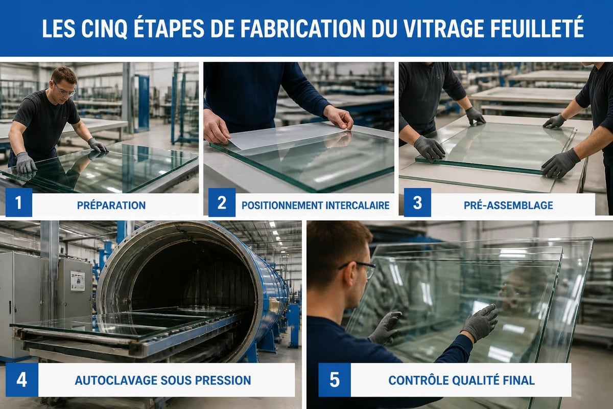Processus de fabrication vitrage feuilleté
