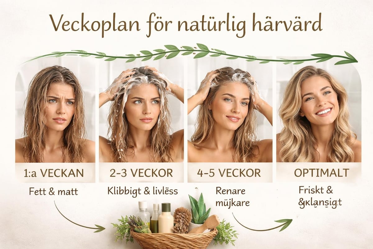 Hårvårdsrutin naturliga produkter
