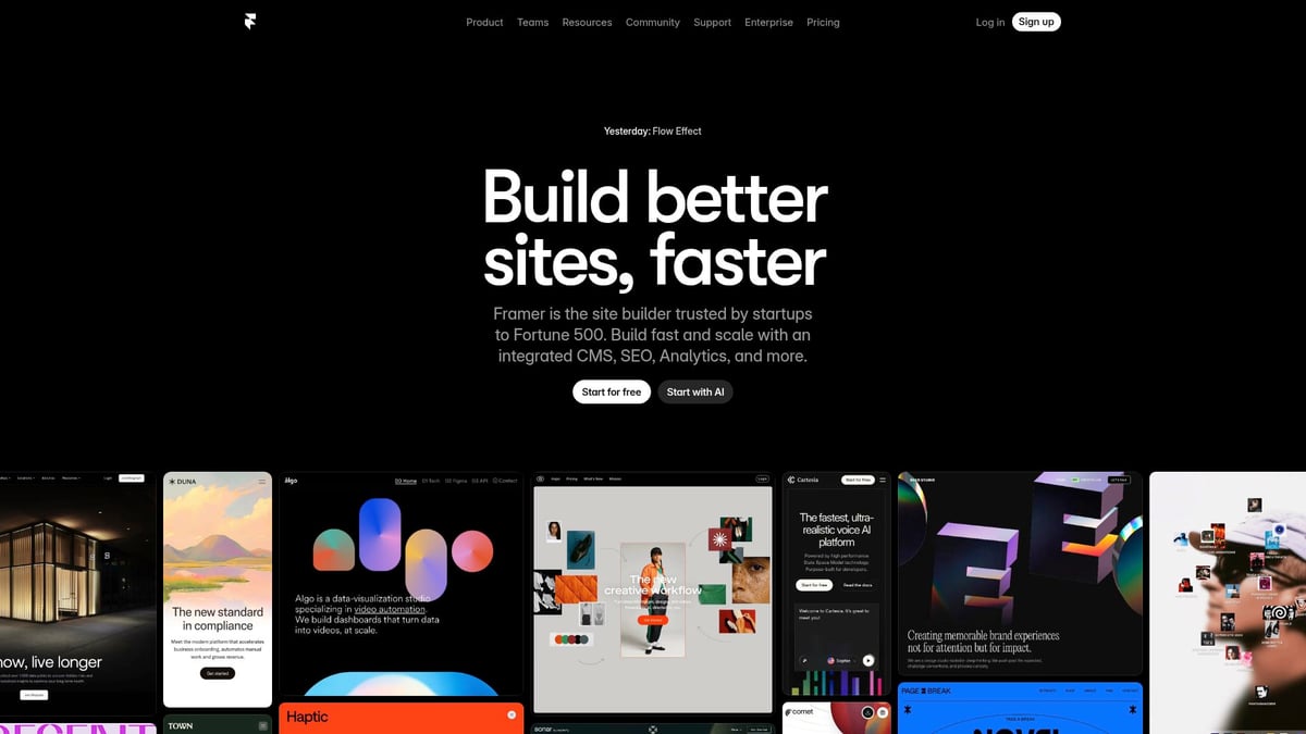 10 Inspiring Landing Page For SaaS Ideas to Try in 2026 - Framer: Visually-Driven, Animation-First Landing Page