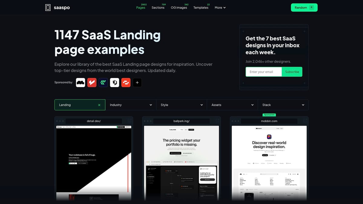10 Inspiring Landing Page For SaaS Ideas to Try in 2026 - Saaspo: Resource-Rich Landing Page