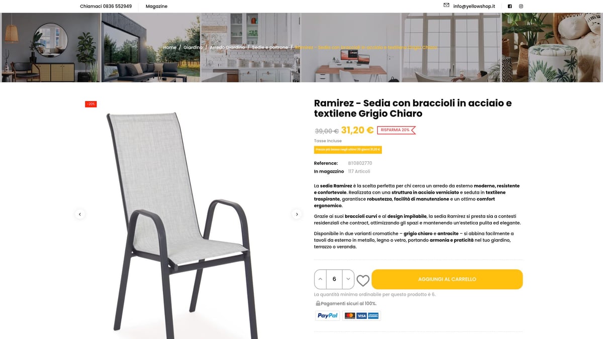 7 Migliori Sedia Giardino Design Moderno Con Braccioli 2026 - Ramirez Sedia con Braccioli in Acciaio e Textilene Grigio Chiaro – Yellowshop