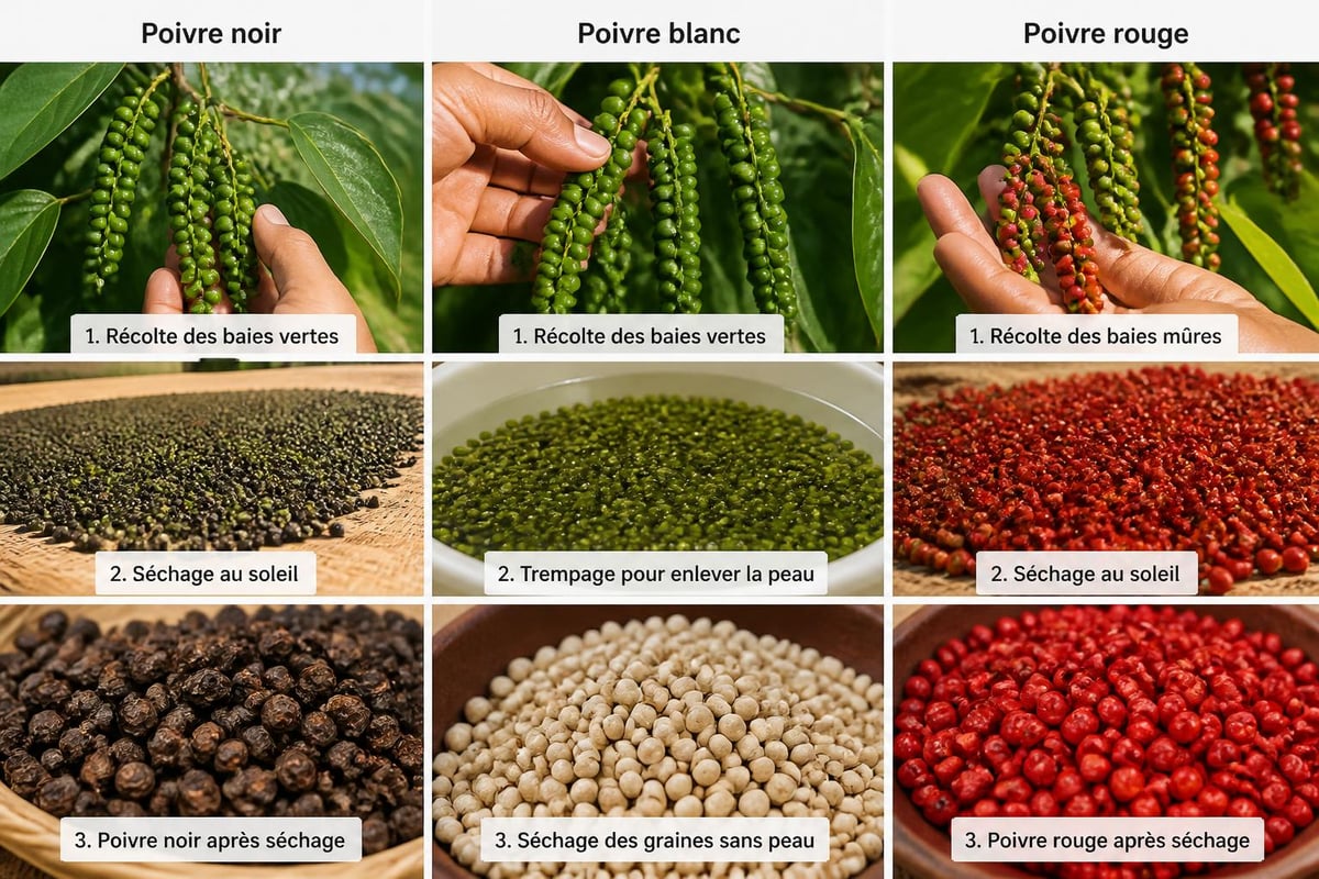 Processus de maturation du poivre