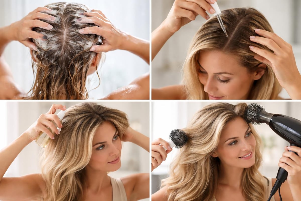 Hair care routine steps