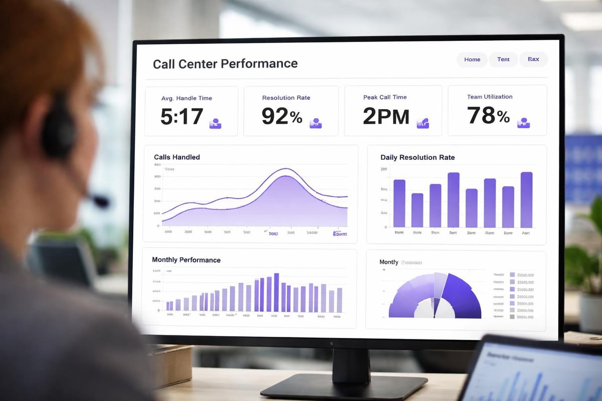 Phone system analytics dashboard