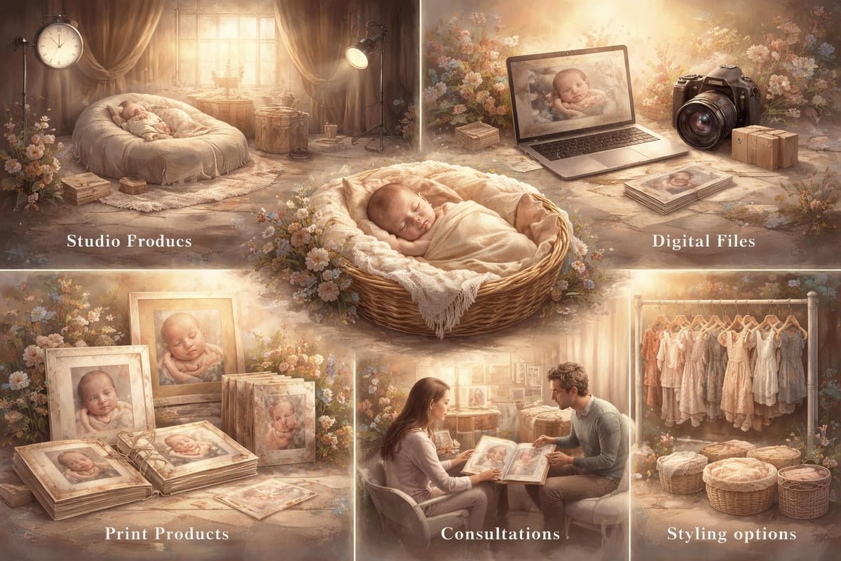 Components of newborn photography packages
