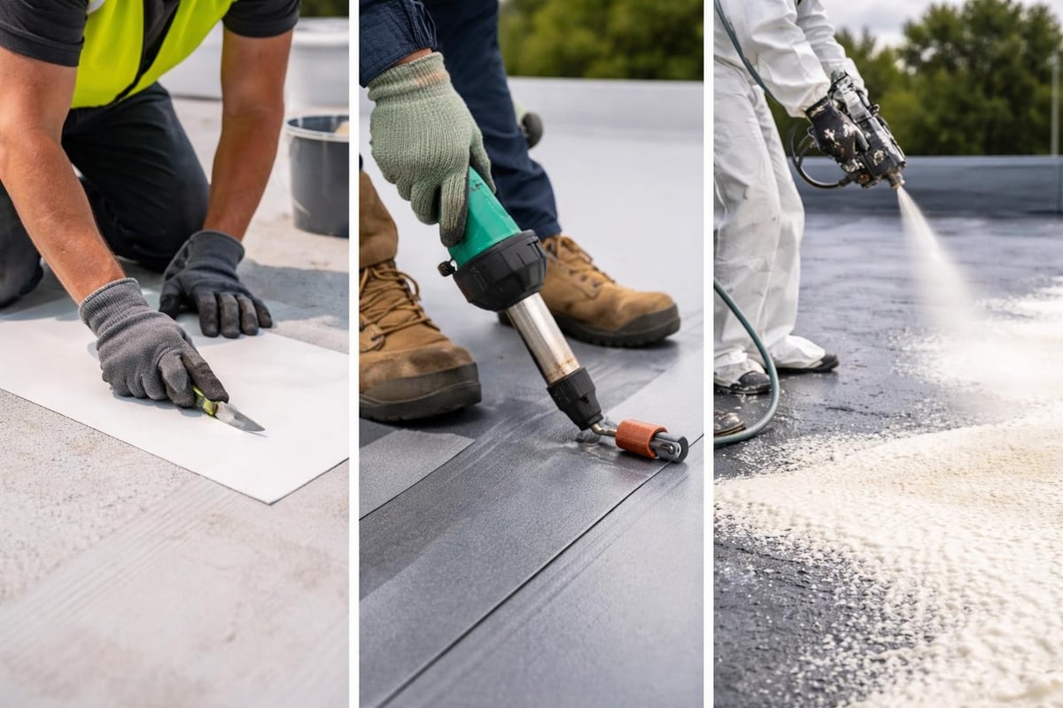 Flat roof repair material comparison