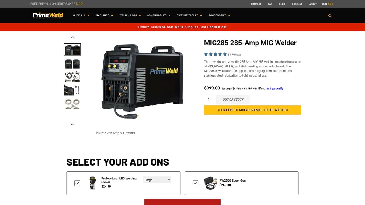 Top 7 Shop Welders for Every Workshop in 2026 - 1. PrimeWeld MIG285 285-Amp MIG Welder