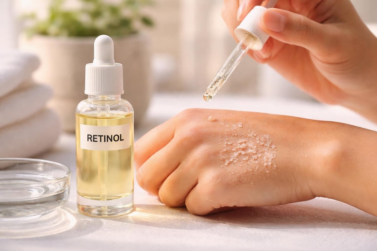 Retinol cellular activity in dry skin