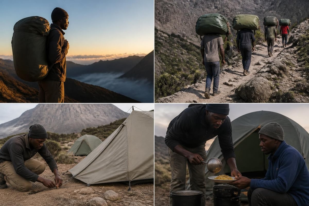 Porter hiking daily routine