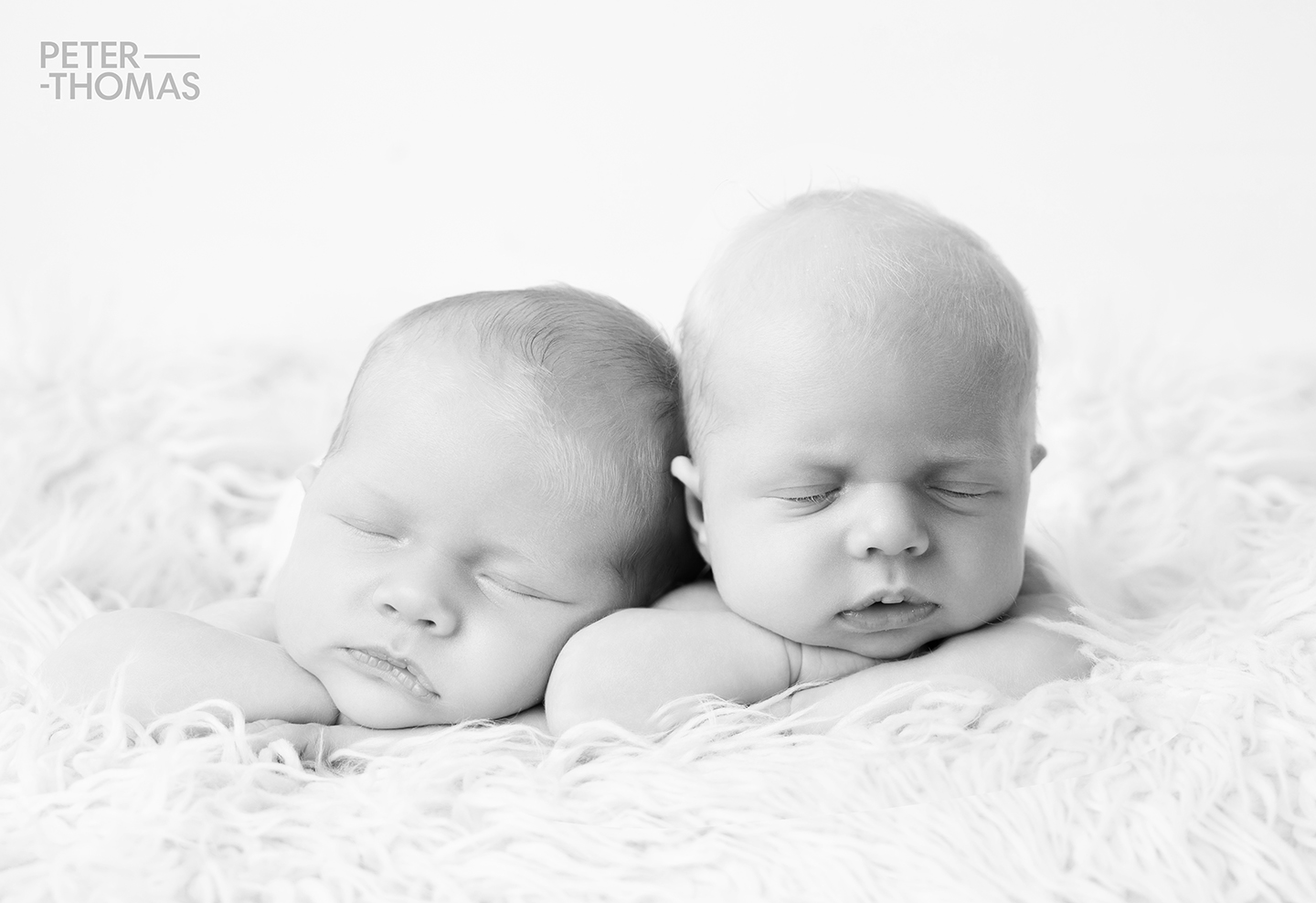 Newborn twins photographed at Peter Thomas Photography in Northern Ireland