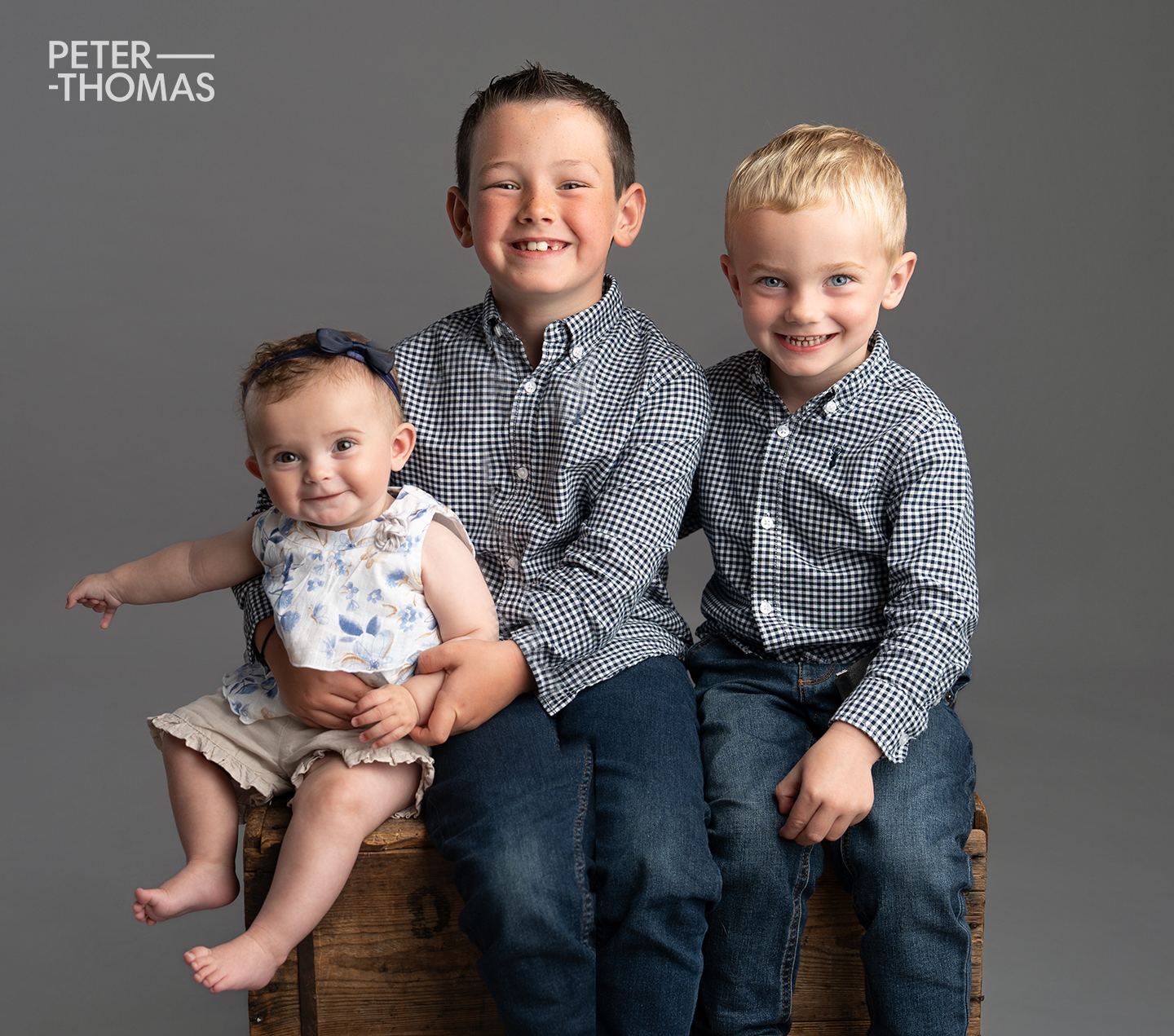 Siblings captured at our Belfast studio