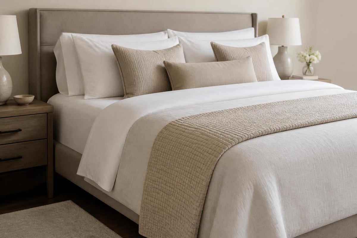 Queen bedding layering system