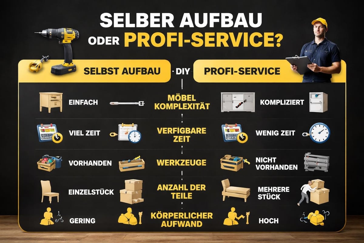 Entscheidungsbaum Selbstmontage