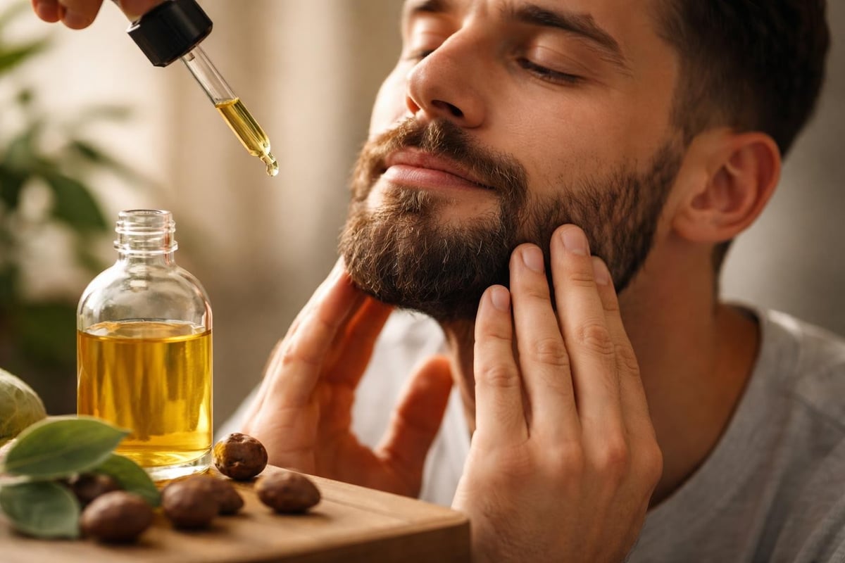 Jojoba oil molecular structure matching natural sebum