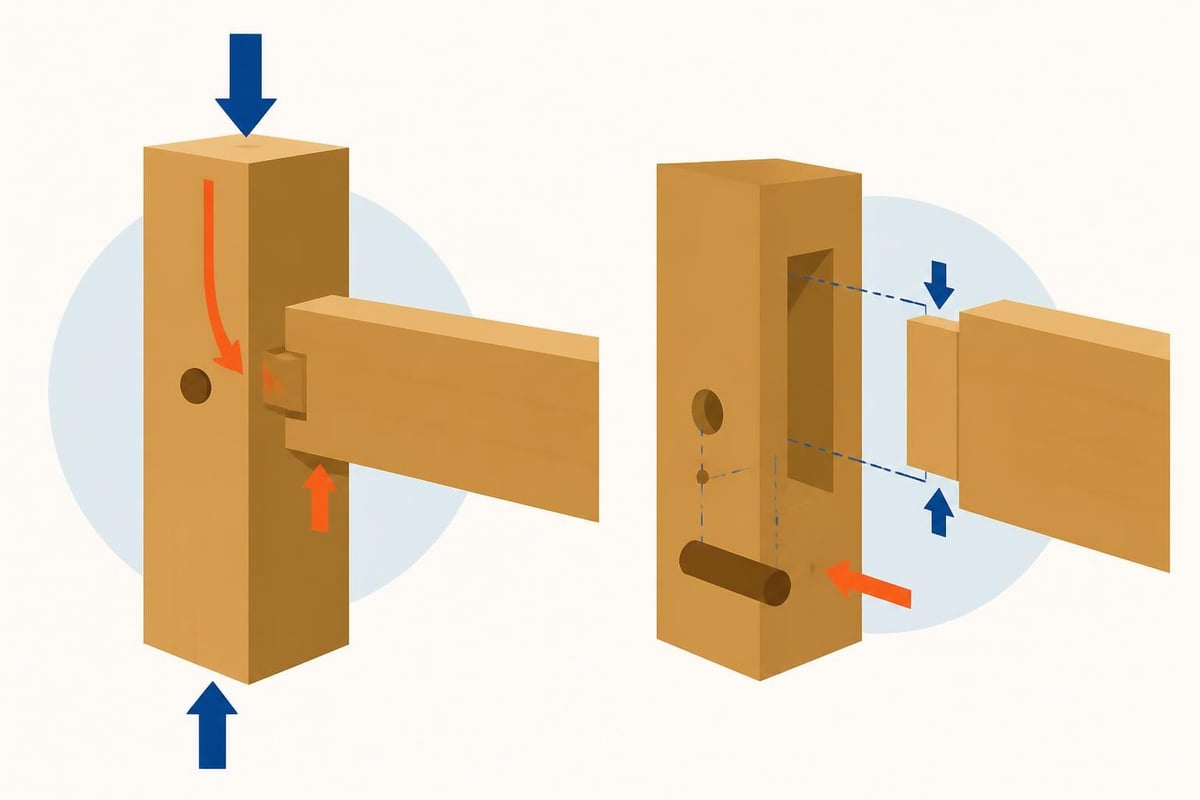 Mortise and tenon joint components