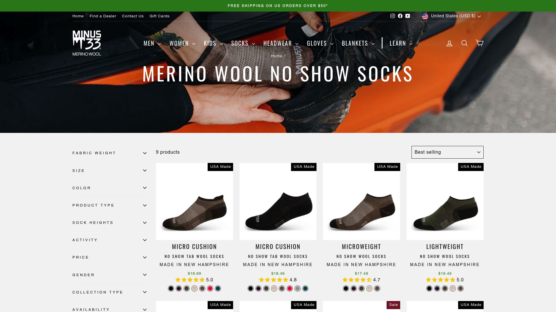 7 Best Merino Summer Socks for Comfort in 2025 - Minus33 Micro Weight No Show Wool Socks