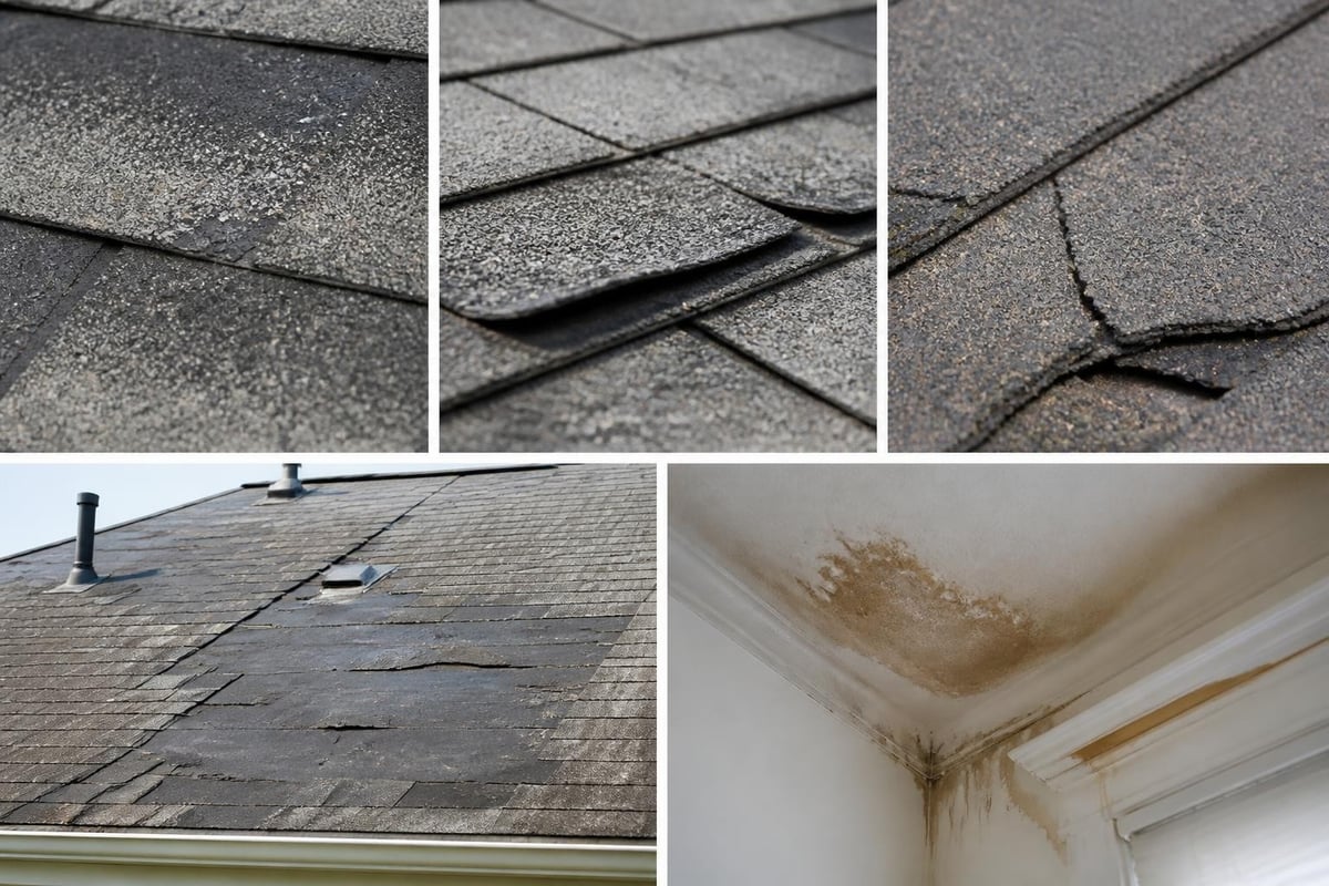 Roof shingle deterioration stages