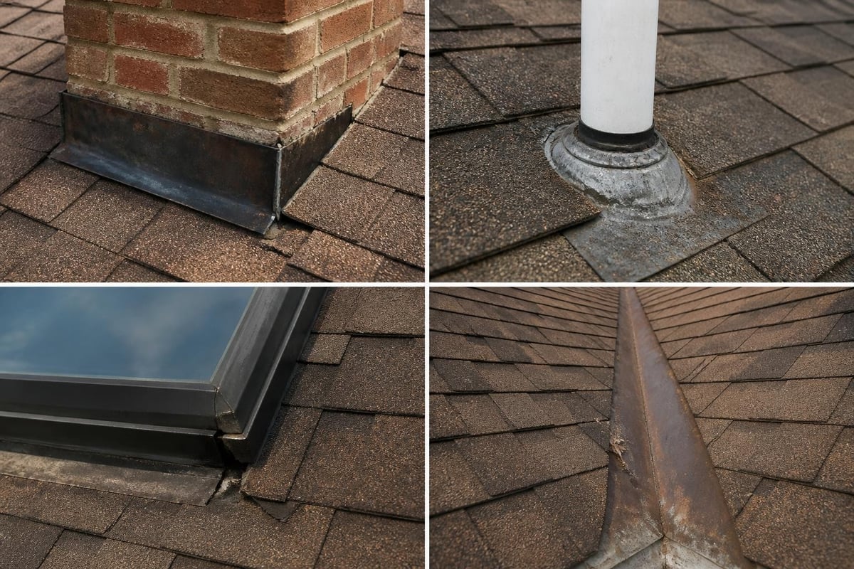 Critical roof flashing failure points