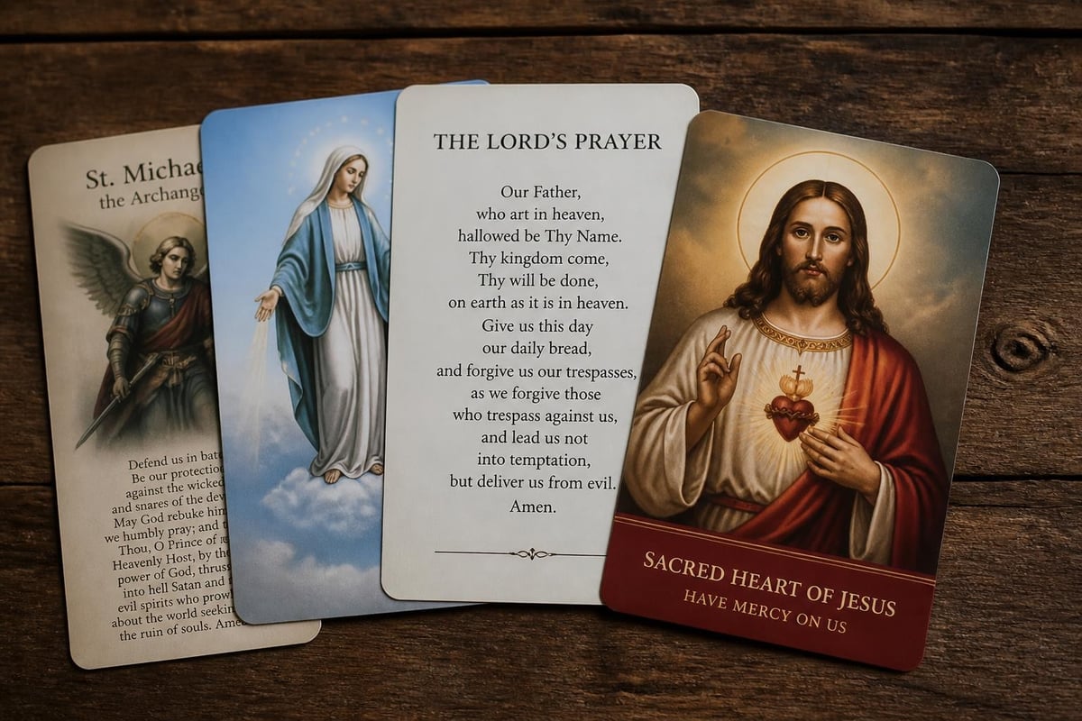Prayer card features