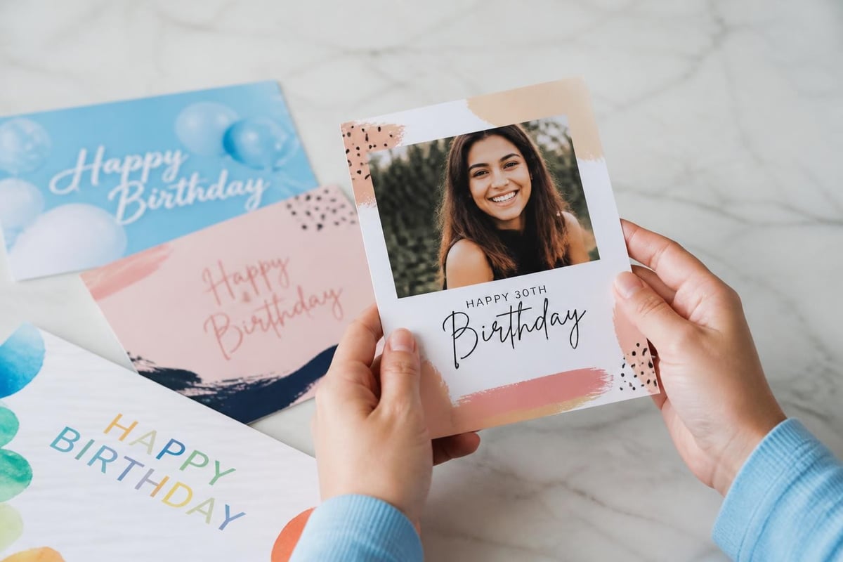 Personalization elements in birthday cards