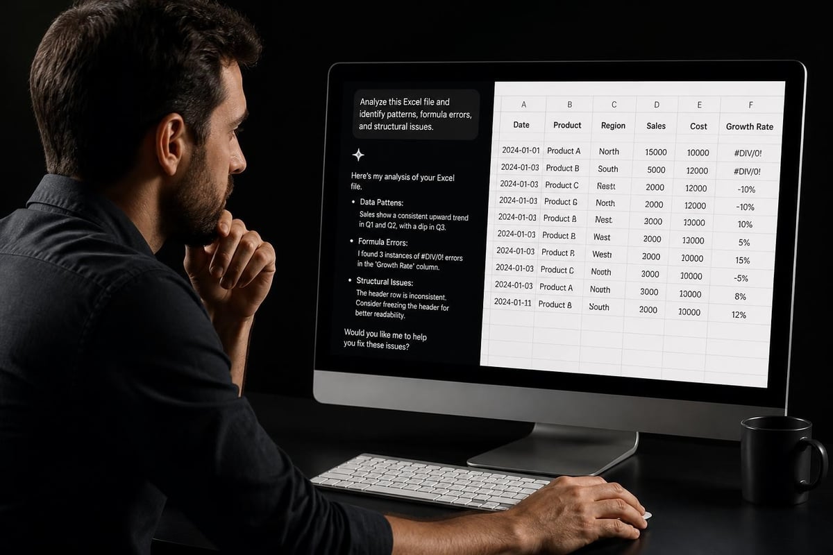 Gemini AI analyzing Excel data