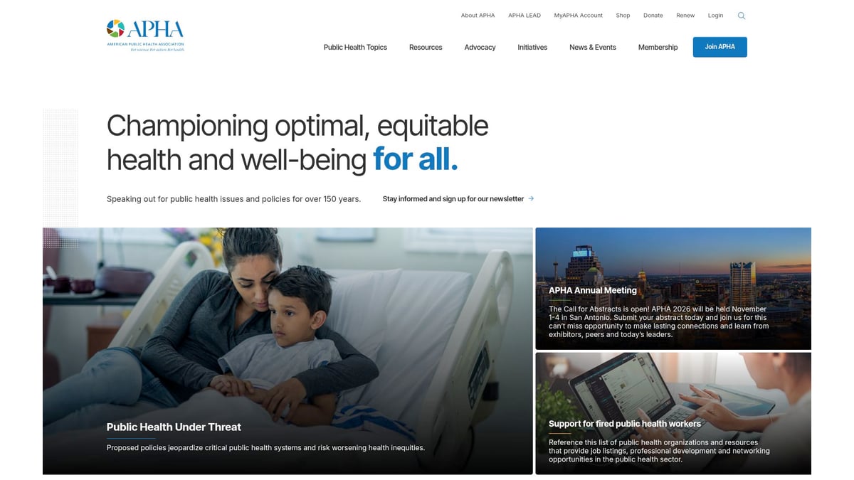 Top 8 Healthcare Professional Organizations to Know in 2026 - American Public Health Association (APHA)