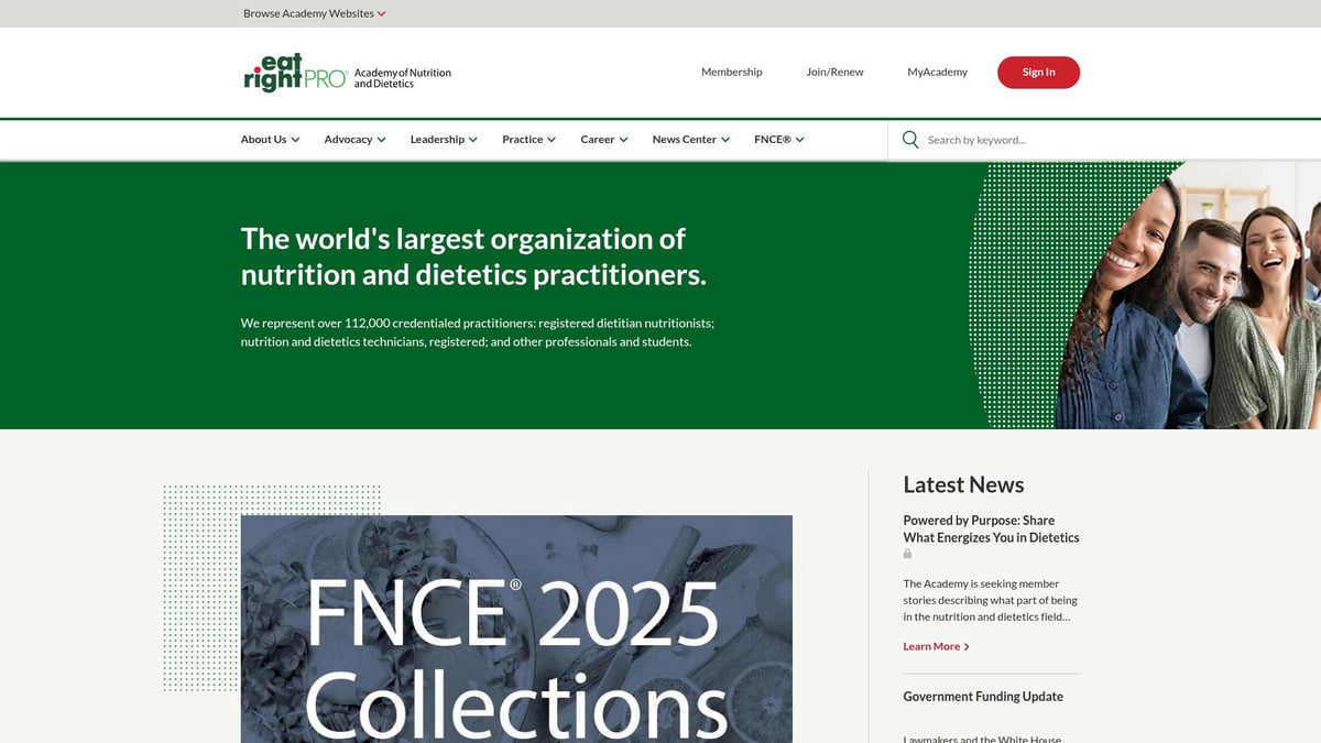 Top 8 Healthcare Professional Organizations to Know in 2026 - Academy of Nutrition and Dietetics