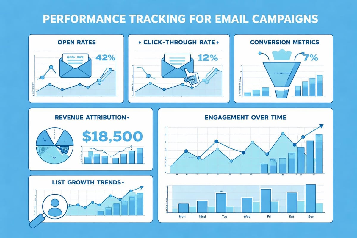 Email marketing metrics dashboard