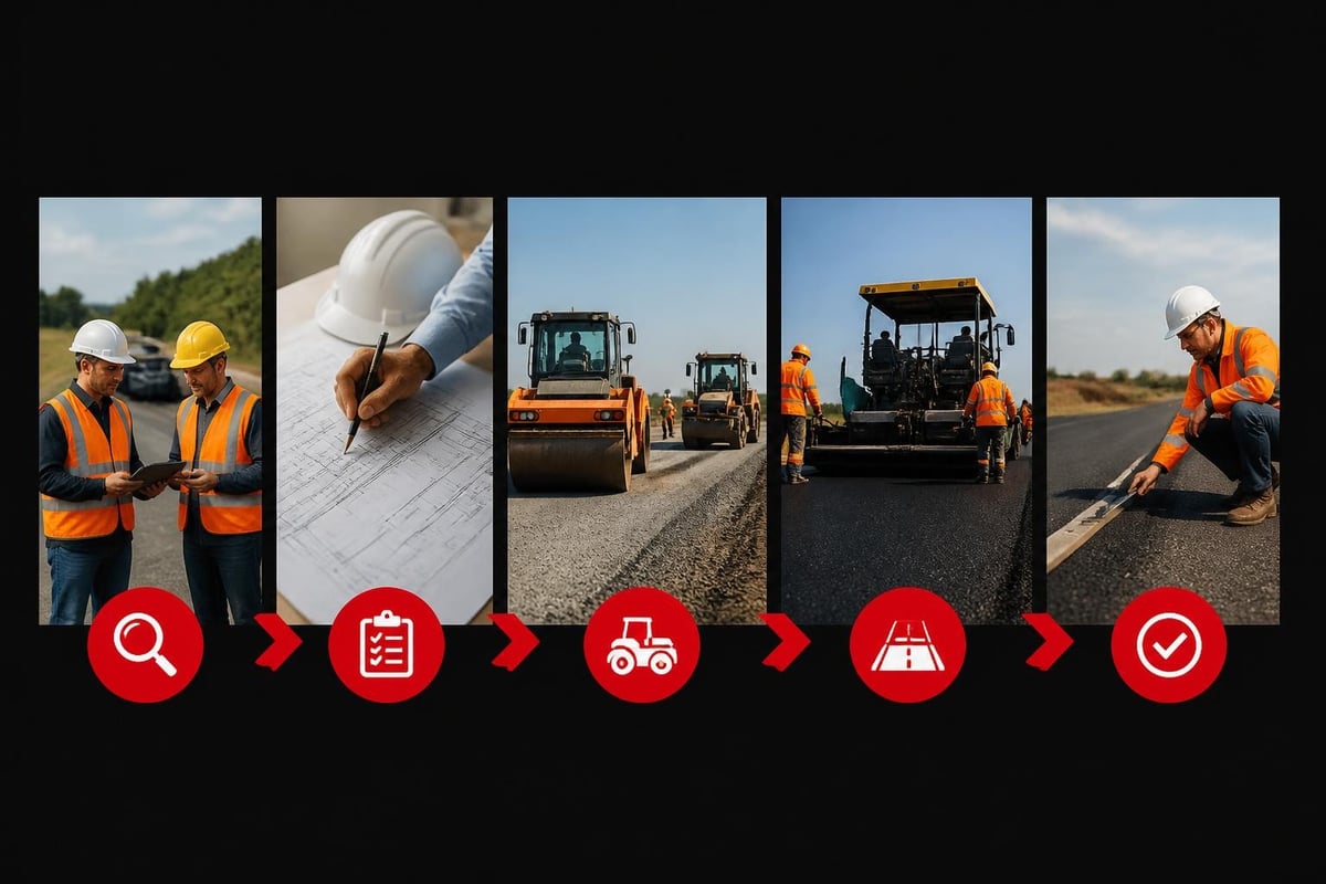 Roadworks project stages