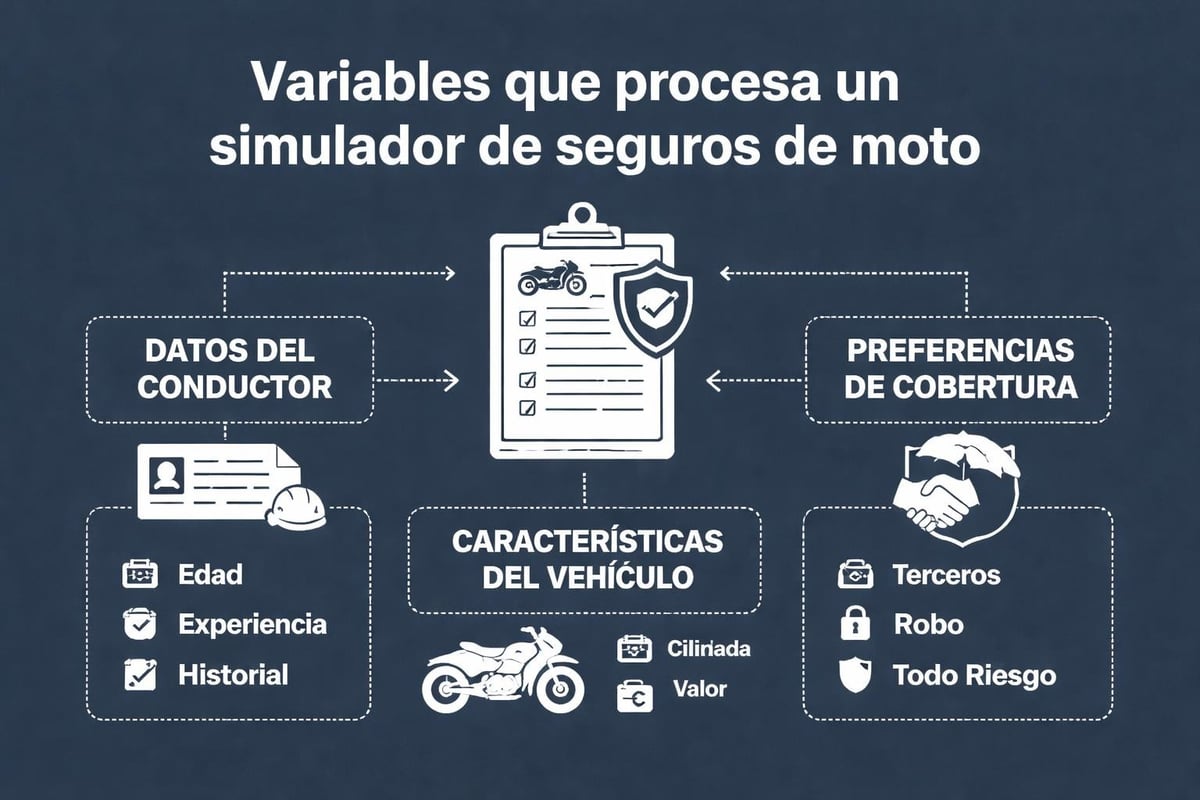 Simulador de seguros mostrando variables