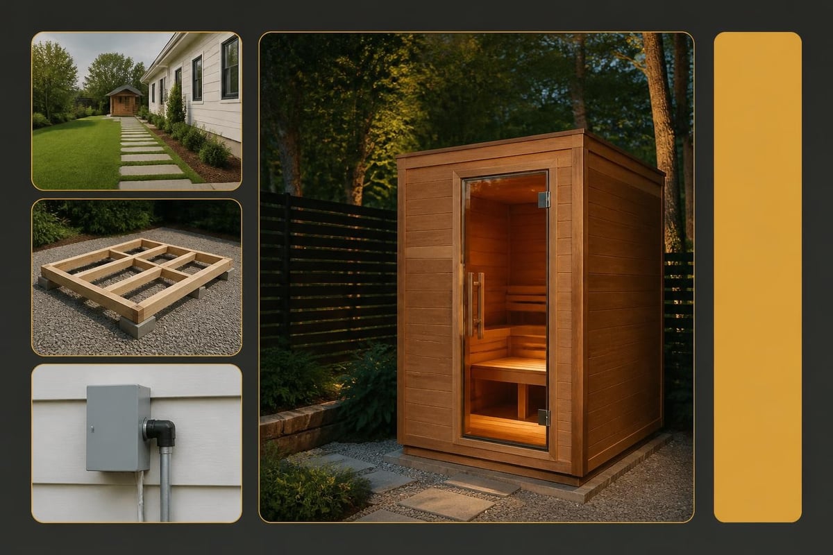 Outdoor sauna placement options