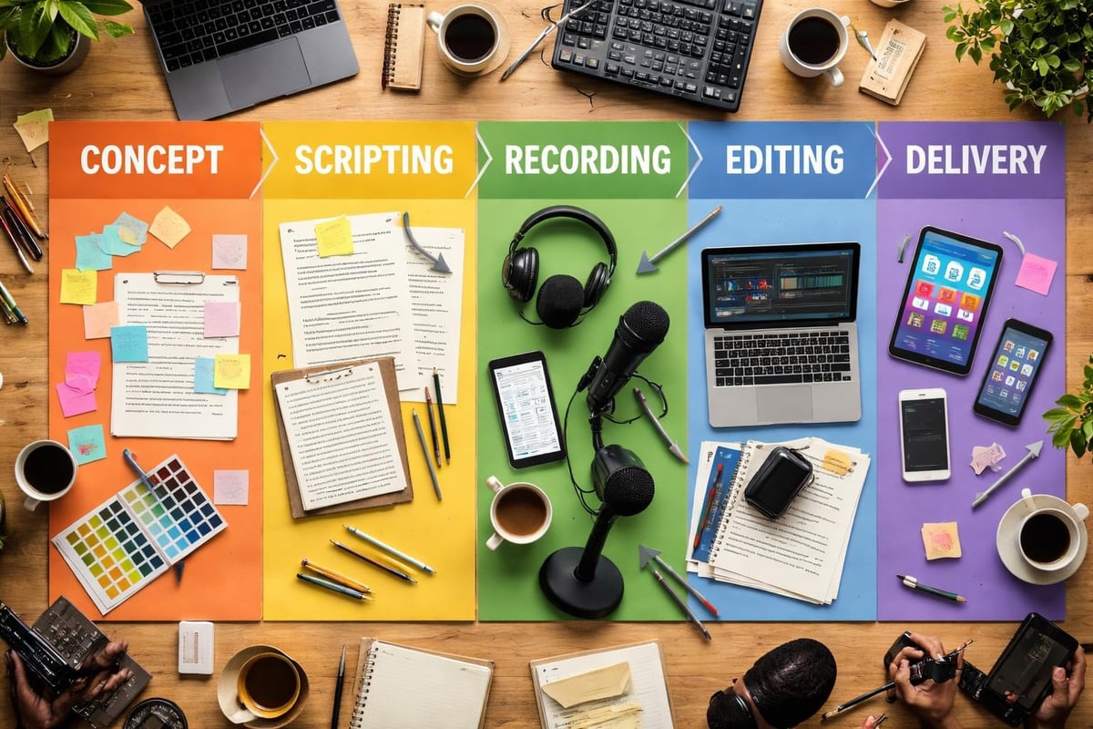 Short podcast recording workflow