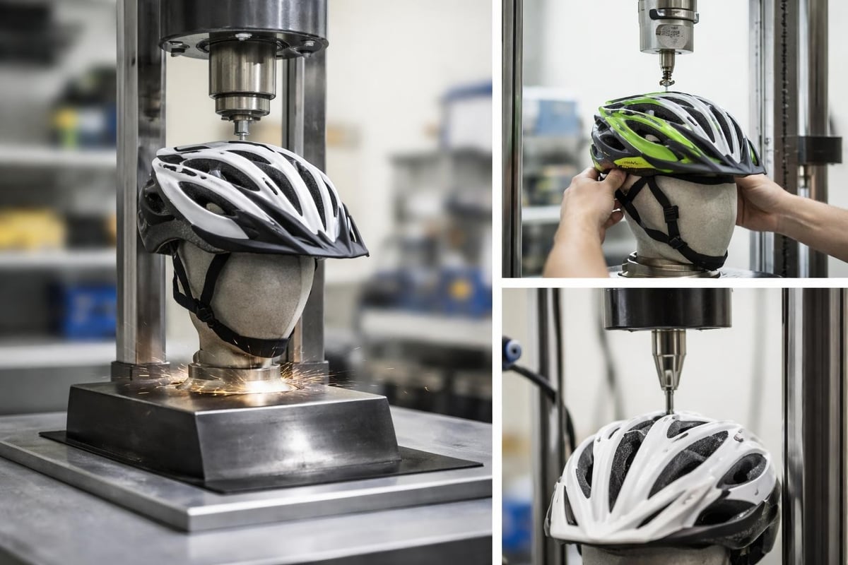 Helmet safety certification testing